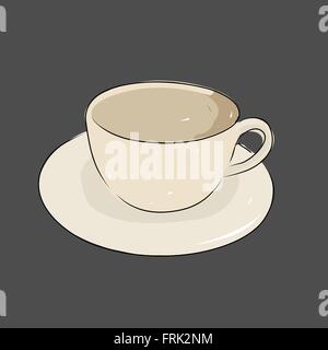 Une tasse de café isolé sur un fond gris. Croquis dessinés à la main. Illustration vecteur d'art pour votre conception Illustration de Vecteur