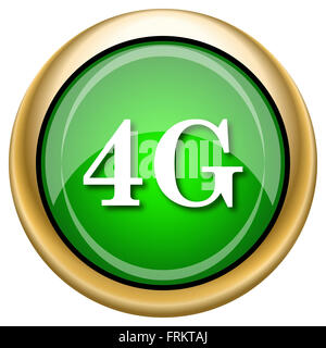 L'icône vert brillant brillant sur fond blanc. Banque D'Images