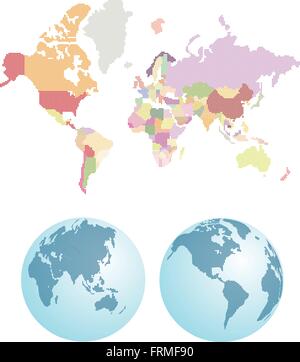 Carte du monde en pointillés Illustration de Vecteur