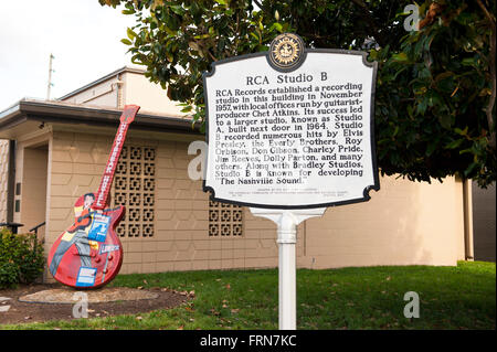 Studio B de RCA à Nashville, Tennessee, USA Banque D'Images