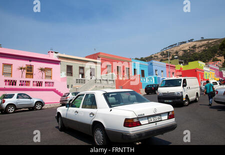 Quartier Bo Kaap à Cape Town - Afrique du Sud Banque D'Images