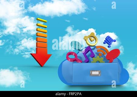 Classeur Cloud avec la flèche Banque D'Images