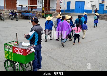 Oeufs de caille stall ' La Samaritana Square ' à HUANCABAMBA. .Département de Piura au Pérou Banque D'Images