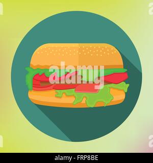 L'icône du hamburger long shadow télévision Illustration de Vecteur