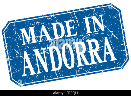 Faites en Andorre blue square grunge stamp Banque D'Images