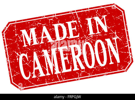 Faites au Cameroun la place rouge grunge stamp Banque D'Images