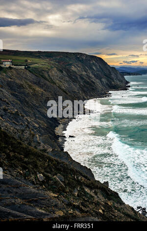 Beau sable dans Barrika, Bilbao, Pays Basque, Espagne Banque D'Images