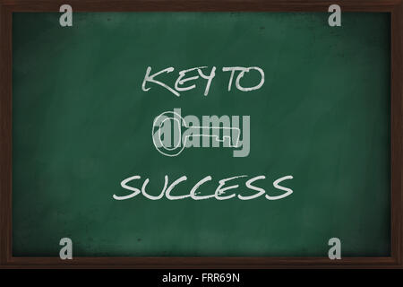 Clé du succès écrit sur un tableau noir Banque D'Images