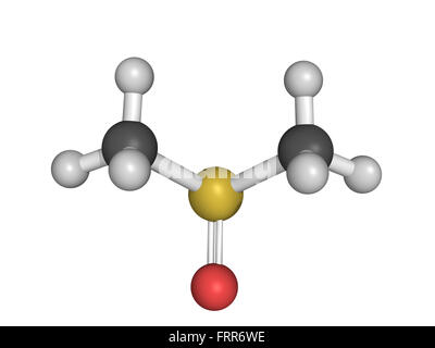 Le diméthylsulfoxyde (DMSO), molécule de structure chimique isolé sur blanc. Le DMSO est un solvant chimique qui pénètre la peau. Banque D'Images