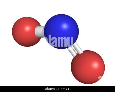 Structure chimique du dioxyde d'azote (NO2, NOx) et de gaz toxiques, polluants de l'air Banque D'Images