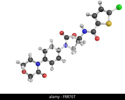 Structure chimique du Rivaroxaban anticoagulant (inhibiteur du facteur Xa direct) Banque D'Images