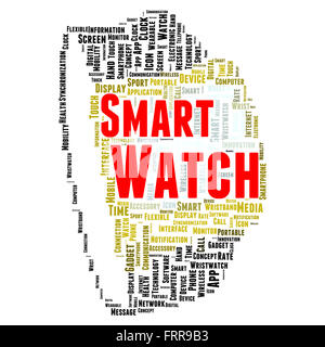 Smartwatch concept forme nuage de mots Banque D'Images