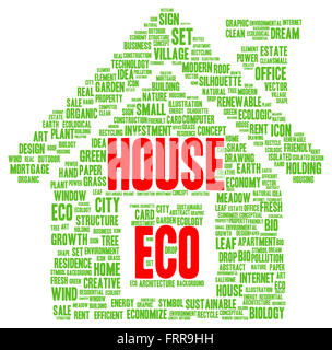 Eco house concept forme nuage de mots Banque D'Images