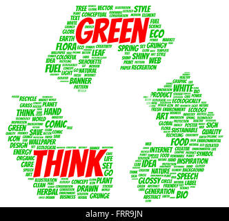 Think Green concept forme nuage de mots Banque D'Images