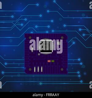 La technologie informatique moderne fond bleu. Illustration de Vecteur