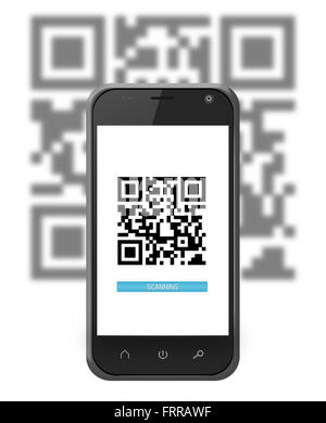 La numérisation d'un smartphone QR code avec barre de progression Banque D'Images