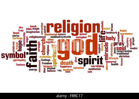 Concept de Dieu word cloud background Banque D'Images