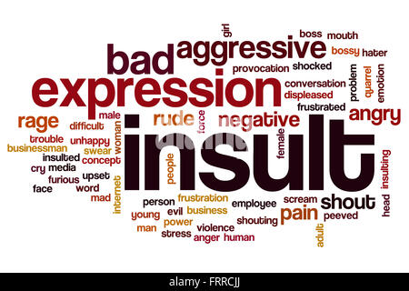 L'insulte mot concept cloud avec rude en colère tags liés Banque D'Images