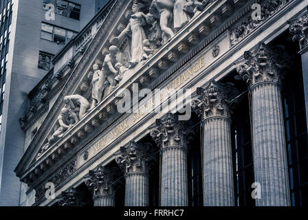 New York stock Exchange, Broad Street, New York City, États-Unis. Banque D'Images