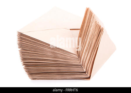 Enveloppes vierges isolé sur fond blanc avec clipping path Banque D'Images