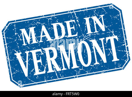 Faite dans le Vermont blue square grunge stamp Banque D'Images