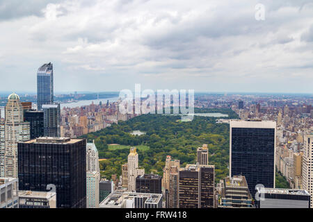 Vue aérienne de Central Park à Manhattan, New York City, USA Banque D'Images