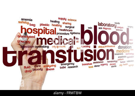 Transfusion sanguine mot concept cloud background Banque D'Images