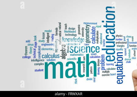 Concept Mathématiques fond de nuage de mots Banque D'Images