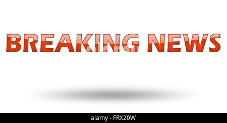 Les nouvelles de texte avec des lettres rouges et l'ombre. Banque D'Images