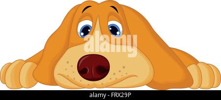 Cute cartoon dog lying down Illustration de Vecteur