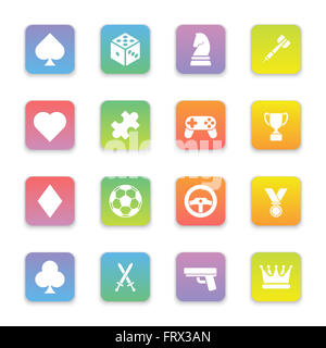 [JPEG] Télévision couleur gradient game icon set sur rectangle arrondi pour le web, l'interface utilisateur, l'infographie et des applications mobiles Banque D'Images