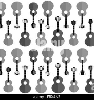 Ensemble de guitares acoustiques différentes silhouettes Illustration de Vecteur