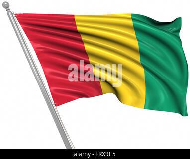 Drapeau de la Guinée , c'est un 3D générée par ordinateur et l'image rendue. Banque D'Images