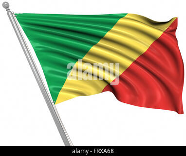 Drapeau de la République du Congo , c'est un 3D générée par ordinateur et l'image rendue. Banque D'Images