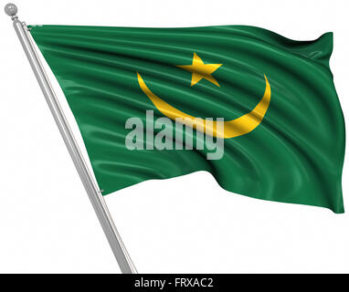 Drapeau de la Mauritanie , c'est un 3D générée par ordinateur et l'image rendue. Banque D'Images