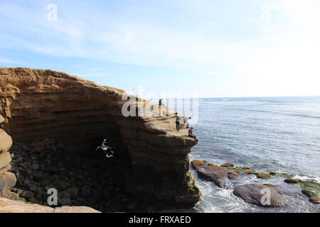 Anses Sunset Cliffs Banque D'Images