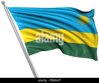 Flag of Rwanda , c'est un 3D générée par ordinateur et l'image rendue. Banque D'Images