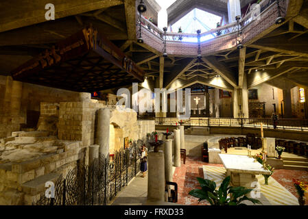Basilique de l'Annonciation, à Nazareth, la basilique avec Galilea, North-Israel, Israël Banque D'Images