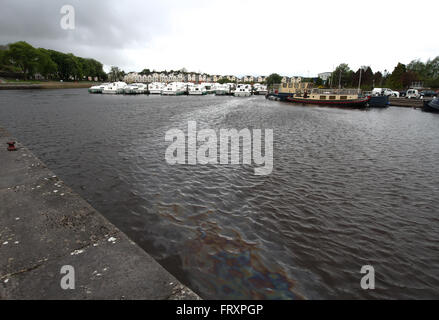 Marina de Plaisance et sentier de l'huile sur la rivière Shannon, Carrick on Shannon Banque D'Images