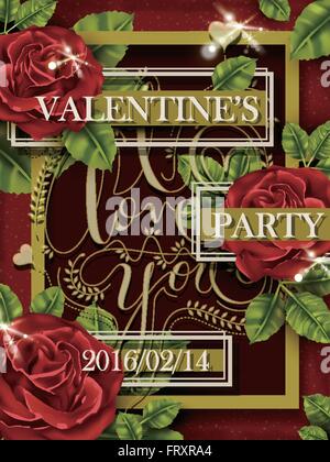 Retro et superbe Saint-valentin poster template design Illustration de Vecteur