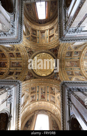 Eglise Gesù Nuovo, Dome, de l'intérieur, Naples, Campanie, Italie Banque D'Images