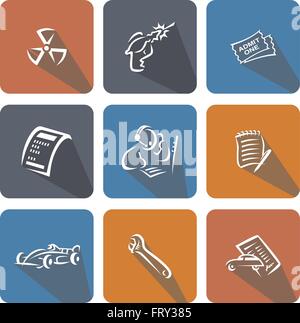 Réparation de voiture set icons Illustration de Vecteur