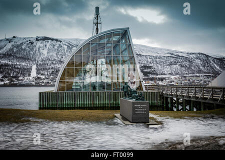 Navire de l'explorateur polaire au Musée Polstjerna Polaria, Tromso, Norvège. Banque D'Images