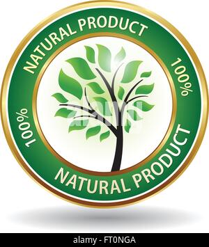 Symbole de produit naturel eco friendly Icône de site Illustration de Vecteur