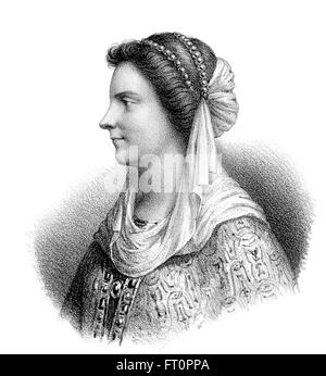 Nantechild, Nanthild, ch. 610-642, une reine consort franque et regent, épouse de Dagobert I, roi des Francs, 629-639 Banque D'Images