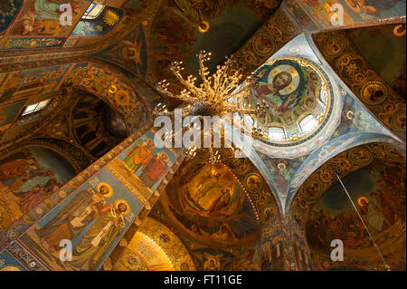 Intérieur, de l'Eglise du Sauveur sur le Sang Versé, Saint-Pétersbourg, Russie Banque D'Images