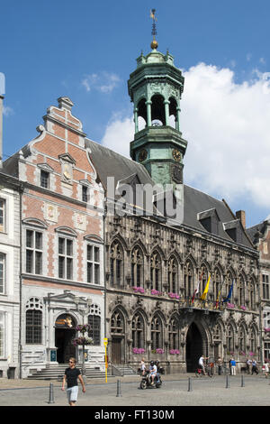 Guild Hall et salle Saint-Georges, Grand Place, Mons, Hainaut, Wallonie, Belgique, Europe Banque D'Images