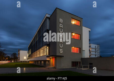 Le Bauhaus Dessau, Dessau-Rosslau, Saxe-Anhalt, Allemagne Banque D'Images