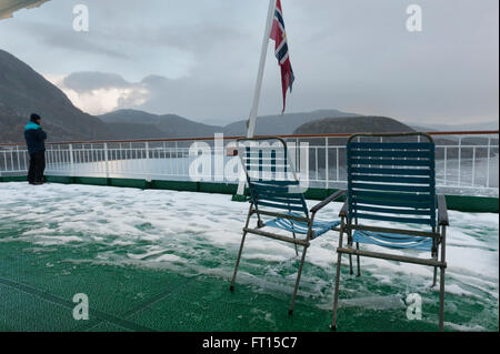 Bateau de croisière Hurtigruten MS Nordlys. La Norvège. L'Europe Banque D'Images