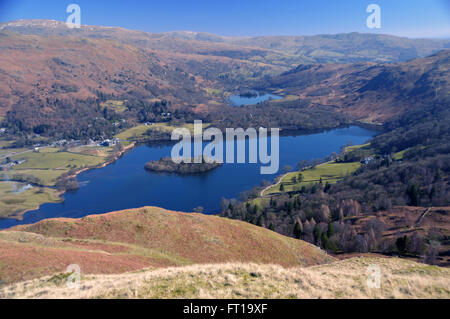 Lac Grasmere et Rydal l'eau du versant est de l'argent Comment Banque D'Images